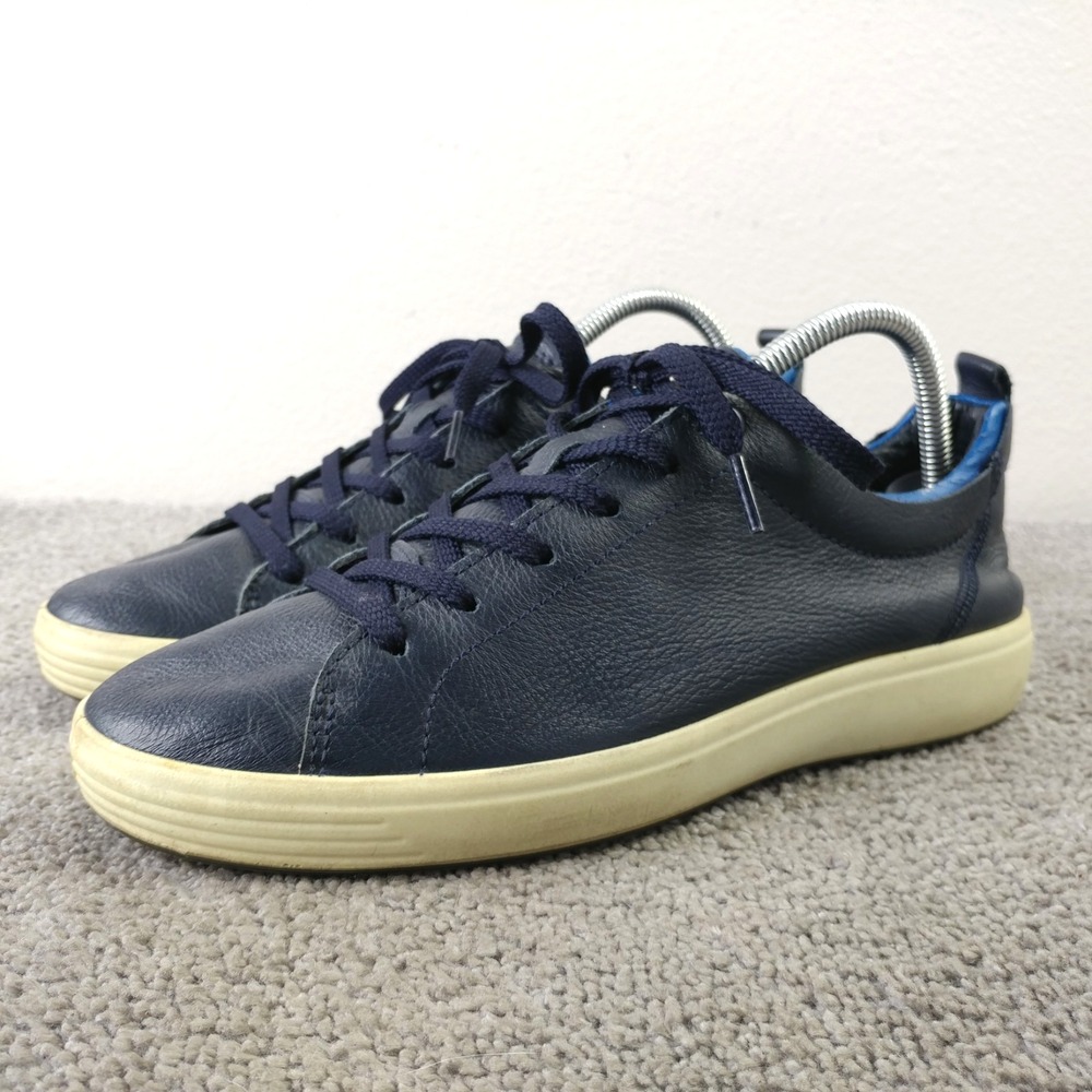 ECCO Soft 7 Mens Size 40 EU Blue Leather Low Top Sneakers Casual 47040458373